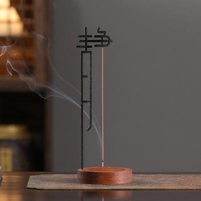 Chinese Zen Incense Holder For Sticks Upside Down Incense Burner With Wooden Ash Catcher Buddhism Meditation Home Decor Crafts