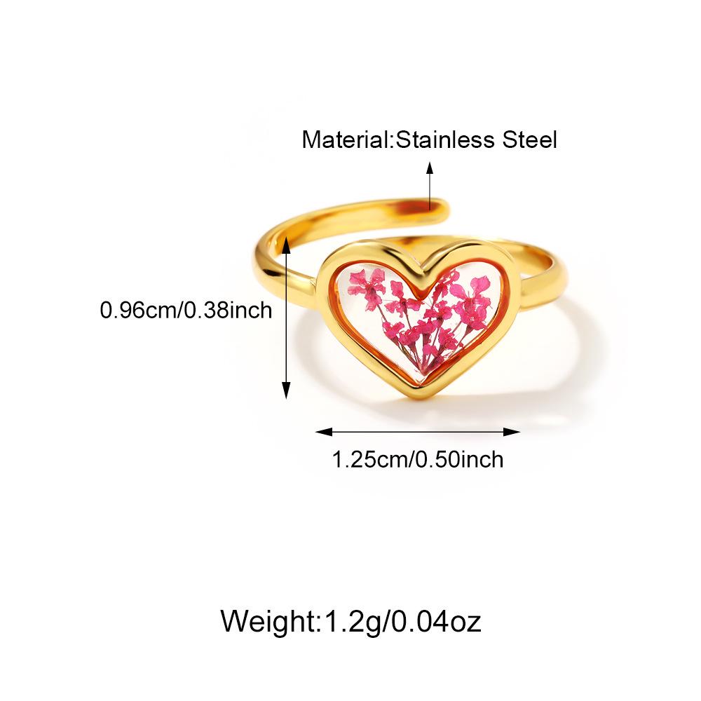 18K Gold Stainless Steel Clover & Daisy Flower Ring for Women