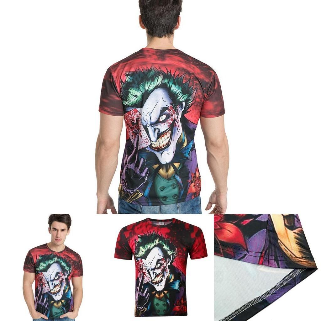 Stylish Red Joker T-shirt Unisex Fit With Full 3d Printing