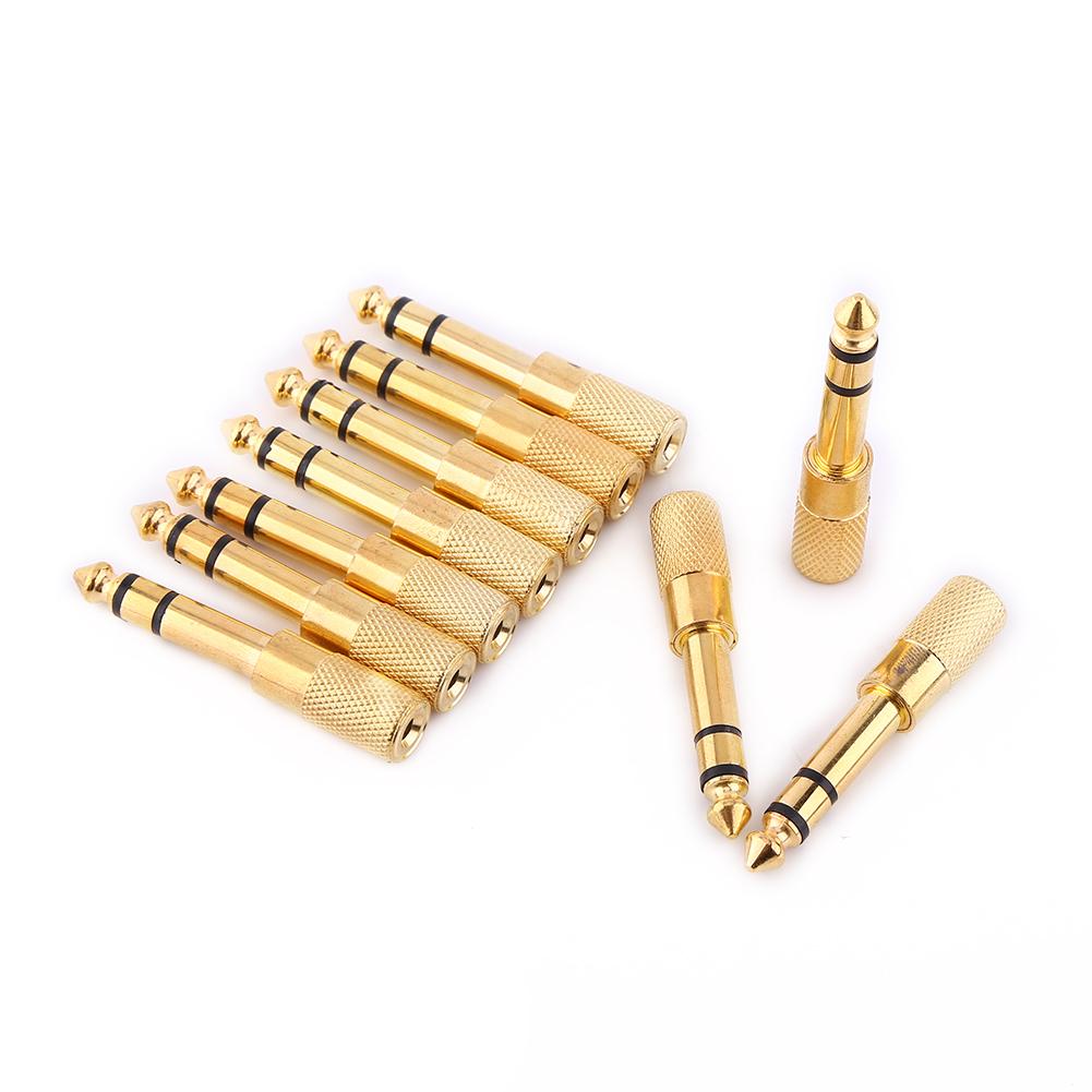 10PCS 6.5mm 1 4 Inch Male To 3.5mm 1 8 Inch Female Stereo Audio Plug Headphone Mic Jack Adapter