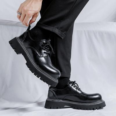 Ανδρική μόδα αυθεντικά δερμάτινα παπούτσια παπούτσι πλατφόρμα με κορδόνια επαγγελματικά γάμου επίσημο φόρεμα μαύρο κομψό παπούτσια για κύριο zapatos
