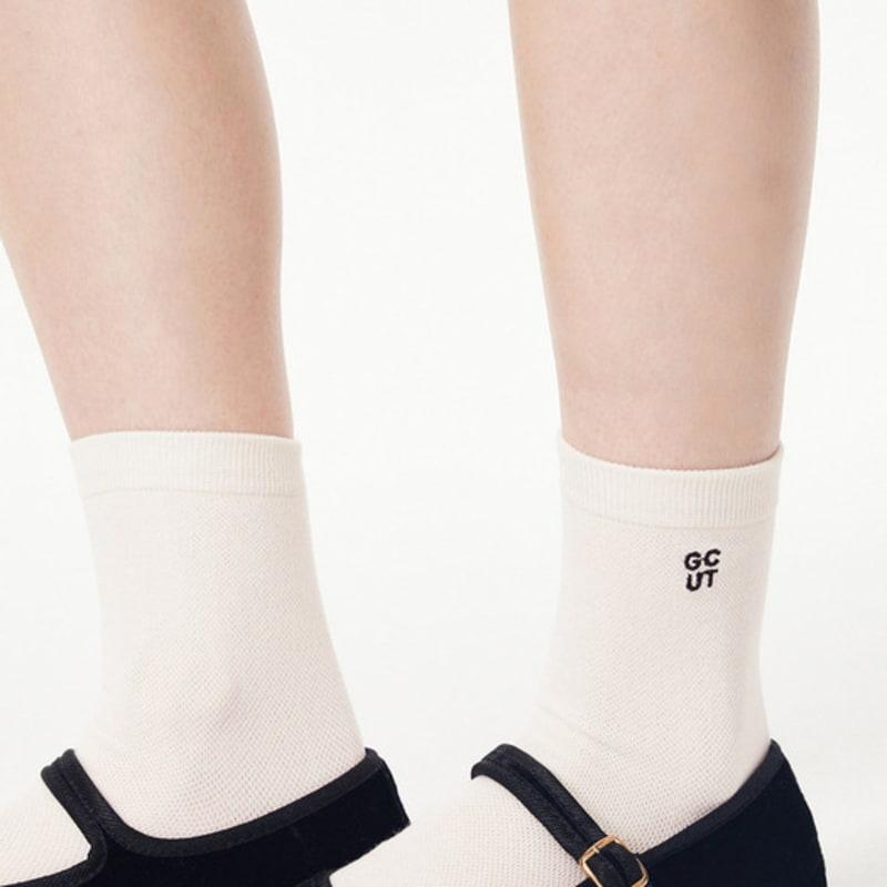 GCUT Honeycomb Collar Socks_Ivory 7215284202