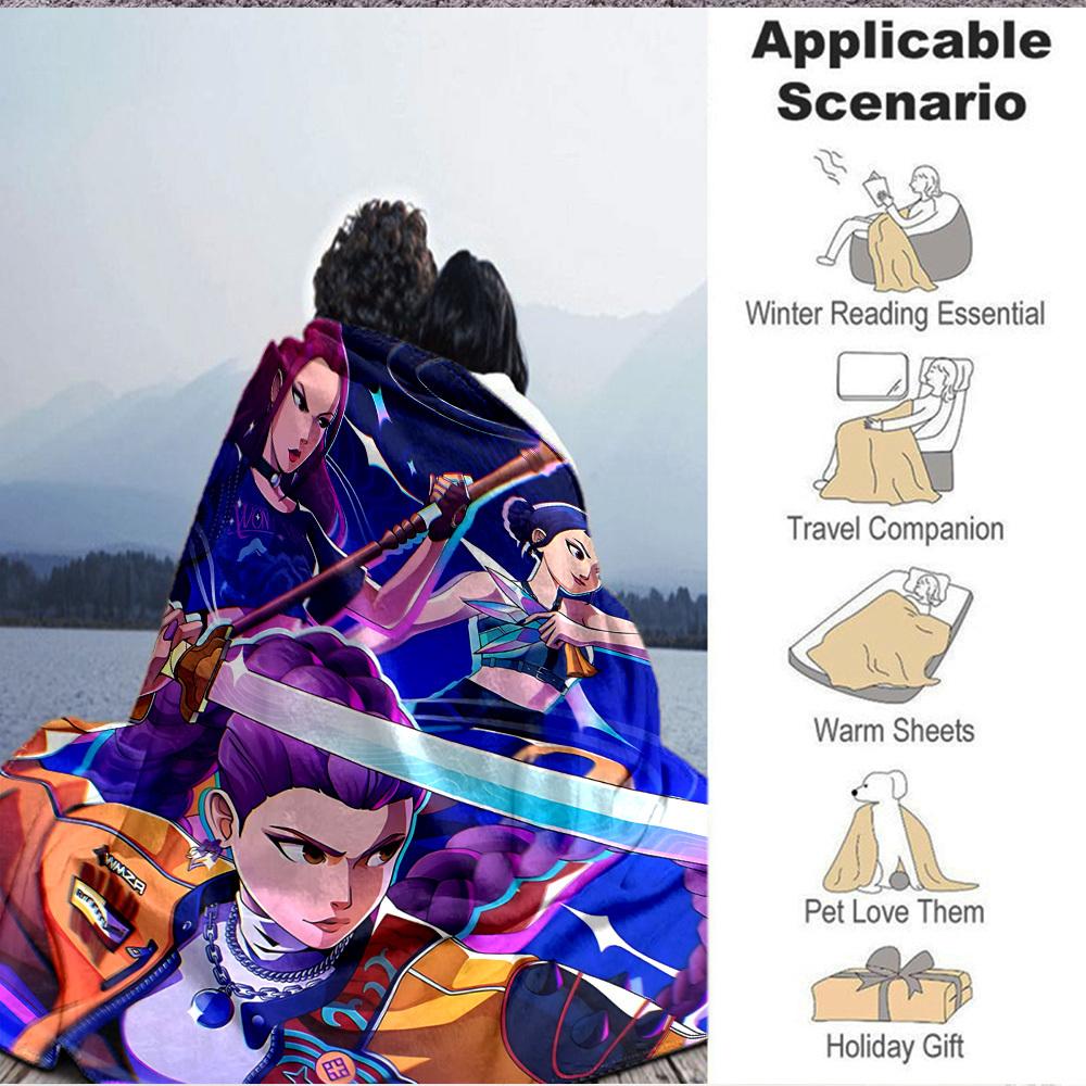 1pc Huntrix, K pop Blanket Soft All Season Throw with Vibrant Design, Perfect for Home, Travel, and Gifts, Ideal for Naps and Camping