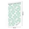 Wallpaper Flowers white and mint, white background for living room and bedroom 50x1000