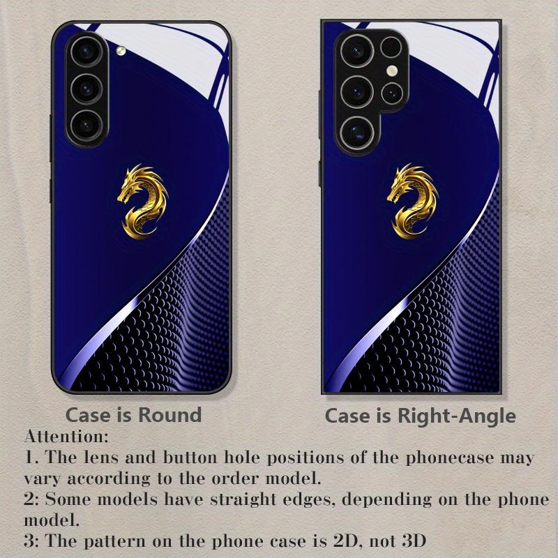 Creative Golden Dragon Head Dark Texture Pattern Glass Phone Case for GalaxyS26 S25 S24 S23 Ultra S22+ S22 Ultra S21