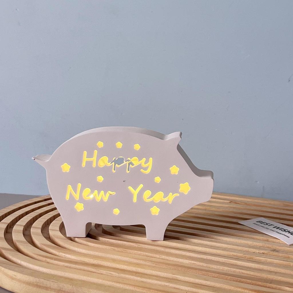 Piggy Ornament Mould Decorative Silicone Mould Lucky Pig Plaster Mould Festive For Holiday Gifts New Year Celebration Diy