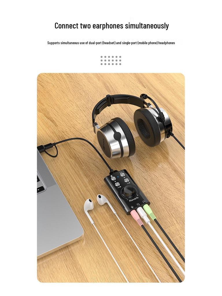 USB 7.1 Voice Changer: Male to Female, Loli Voice, Game or Live Streaming Compatible External Sound Card