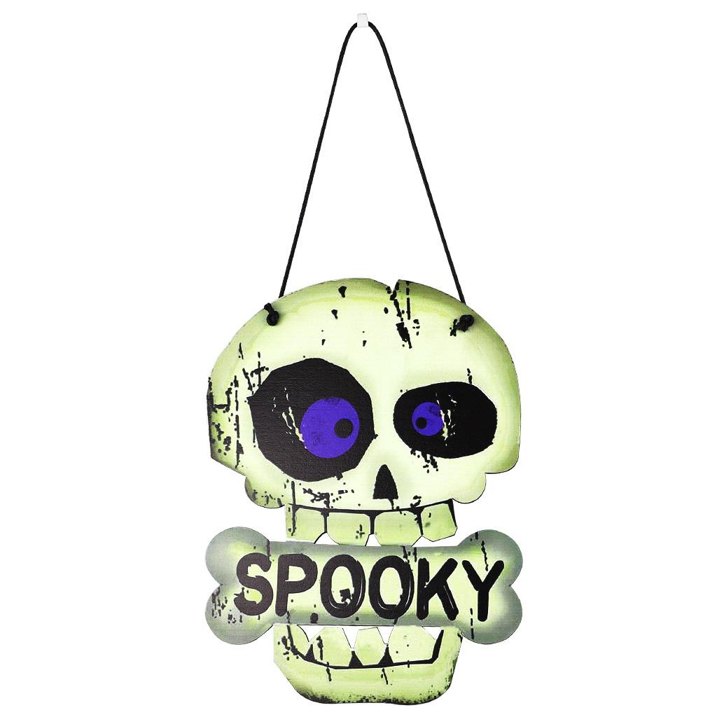 Halloween Wooden Door Plate Ornaments Candy Skull Hanging Window Indoor Pendant Holiday Doorplate Decoration