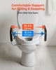 Raised Toilet Seat with Arms, 136.1 kg Load Capacity, 101.6 mm Lift Height, Widened Commode Elevated Toilet Seat Riser with Padded Handles for