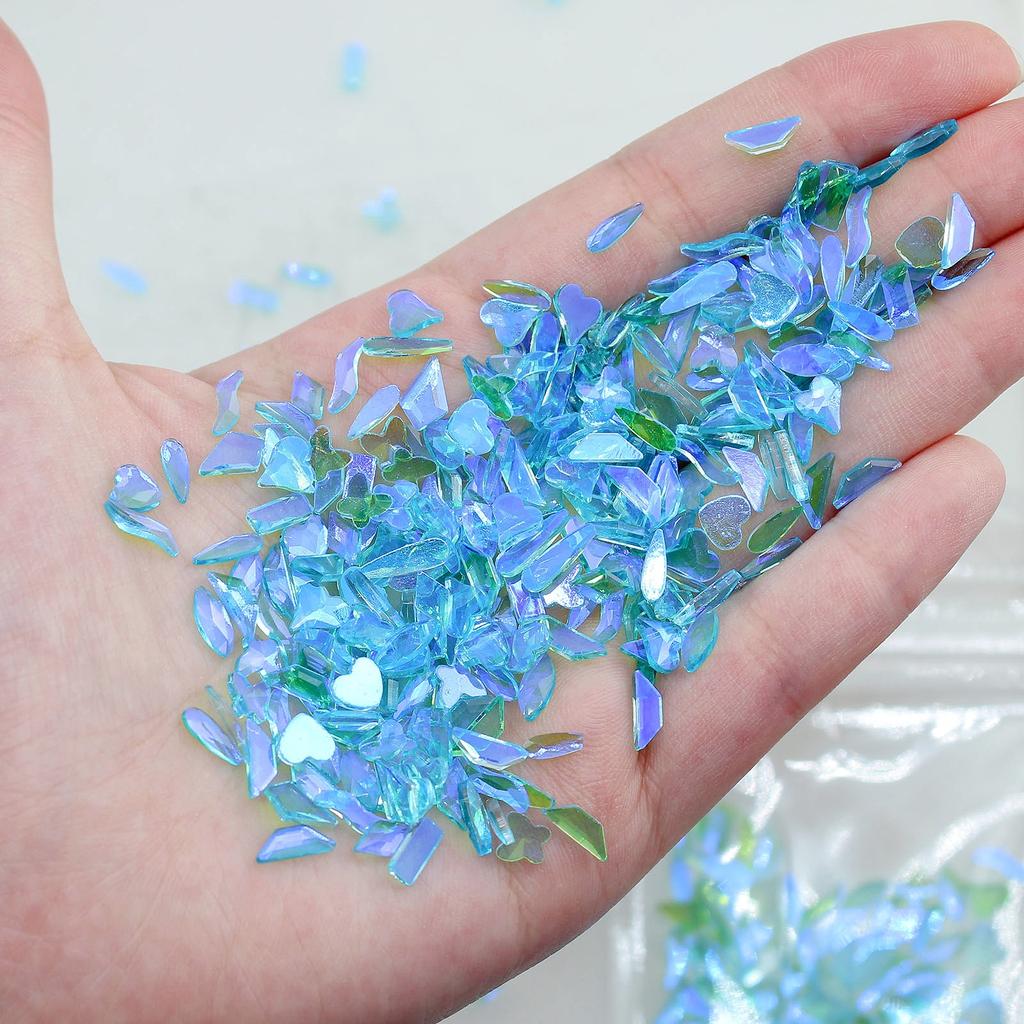 Yiwu Nail Art Diamond Mixed Mini Small Nail Art Flat Bottom Special-Shaped Diamond Mixed K9 Champagne Nail Art Jewelry