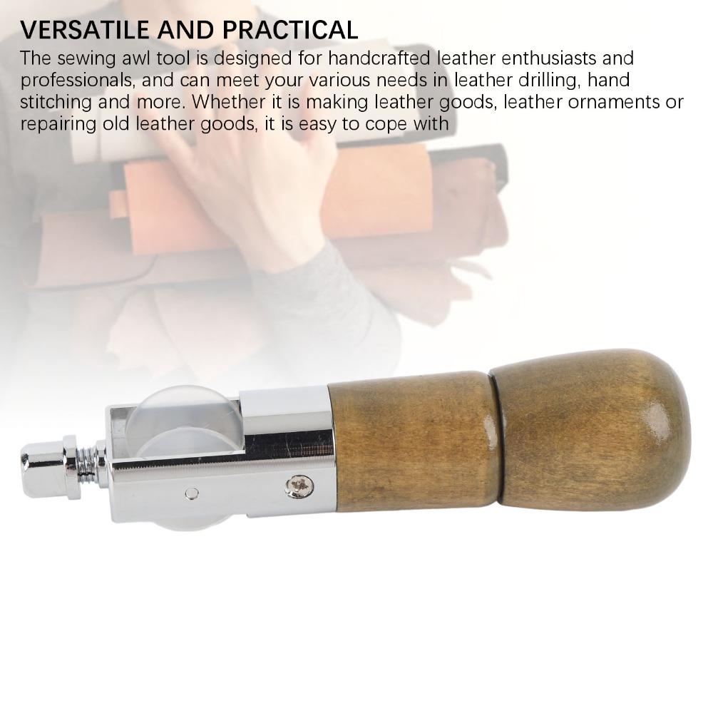 Ergonomic Wooden Handle Leather Sewing Tool Hand Stitching Tool  Saddles And Shoes