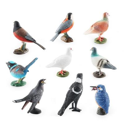 Yousheng Feather Animal Model Simulated Magpie Pigeon Cuckoo Blue Wren Rusty-breasted Tit Solid Model Ornament PVC Bird Statue Figurine Desktop