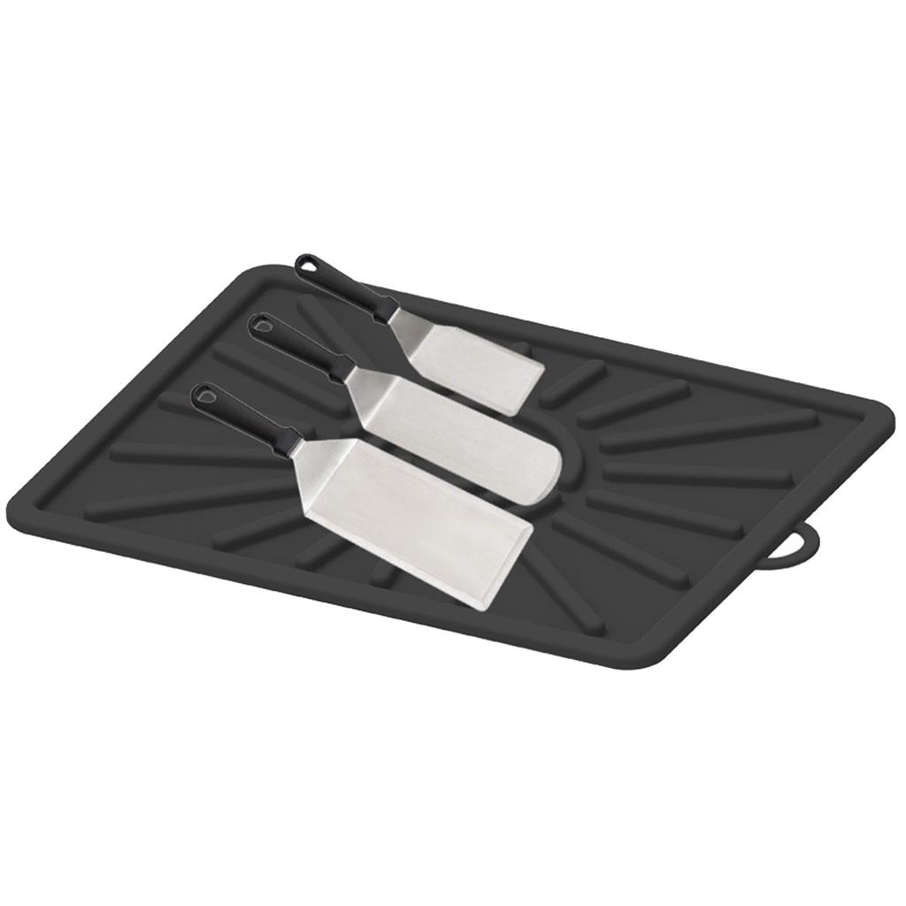 Silicone Spatulas Mats 14.1x11.2inch Utensils Rest Pad Heat Resistants Grill Side Shelf Mats Food Grade Grill Kitchen