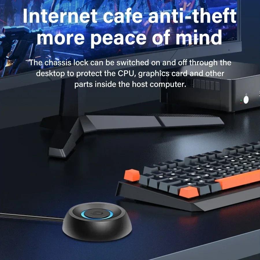 1.8M Computer Desktop Key Switch Extension Cable PC Motherboard Host External Start Power On/Off Button Startup for Home Office