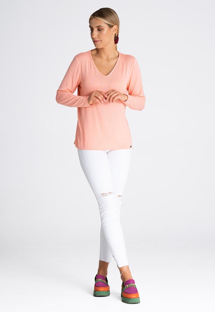 Women's Blouse - Women's Long Sleeve Blouse Pink M980 Size Xl