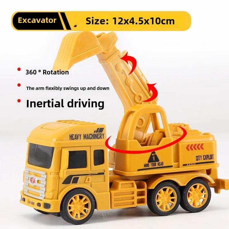Engineering Toy Car Plastic Inertia Hand-Pushing Engineering Vehicle Bucket Roller Digging Shovel Boy and Children's Gifts