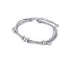 Women's Silver Bracelet 925 Sterling Silver Elegant Design Adjustable 16-20cm Silver Simple Bangle Gift for Her