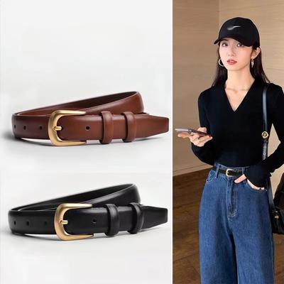 1 Stück Gürtel Damen Mode Einfacher Gürtel Dekorativer Schwarzer Jeansgürtel Geeignet für Den Täglichen Gebrauch