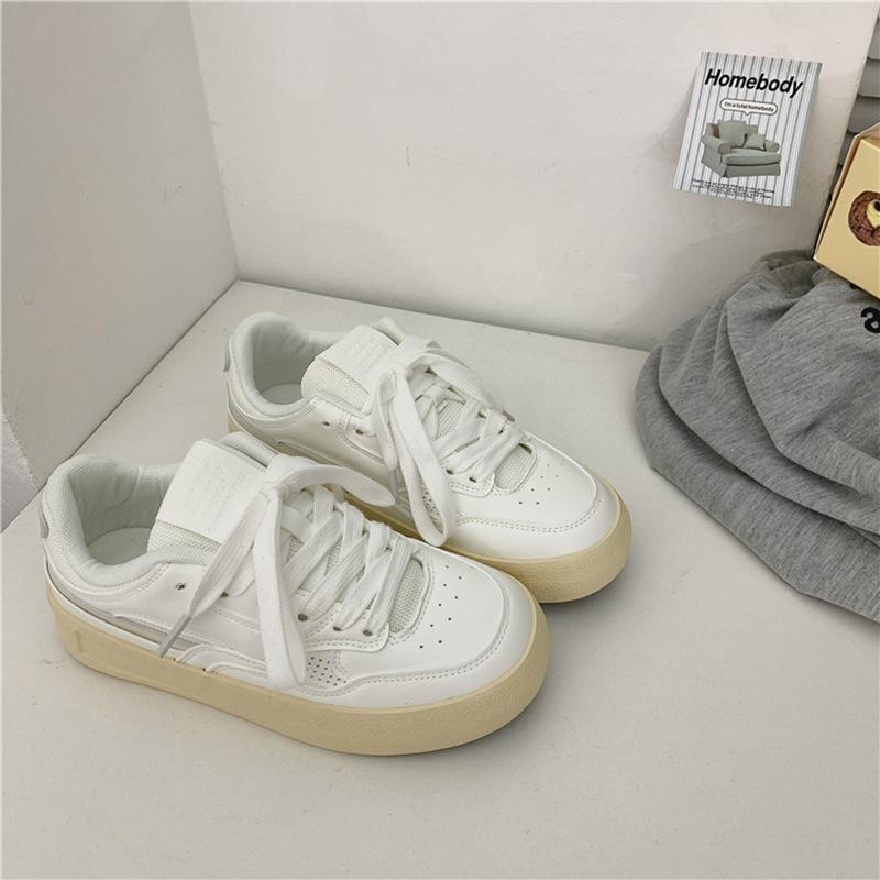 

Hong Kong style niche silver classic board shoes women s ins tide 2025 new early spring versatile Korean version of sports and leisure shoes 35 белый