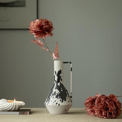 Ink Geometric Portable Flower Arrangement Retro Ceramic Vase High-End Home Desktop Simple Decorative Ornament