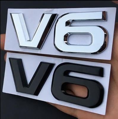 3D V6 Metall Autoemblem Aufkleber für die hintere Dekoration