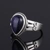 New Design Punk Blue Sandstone Ring For Women  CopperFine Jewelry Party Anniversary Wedding  Engagement Birthday Gift