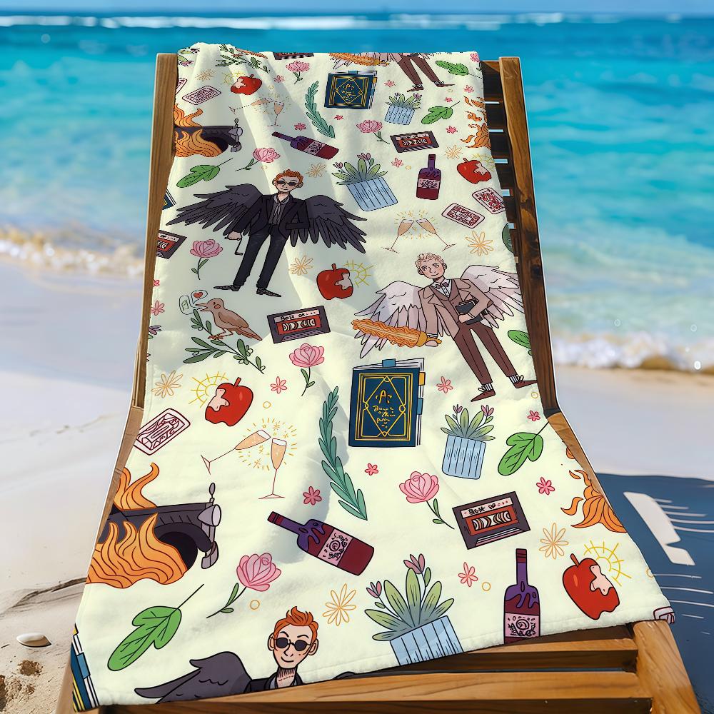 Feature Film Good O-omens Towel Quick Drying Beach Towels Are Suitable For Swimming Pools Camping Yoga And The Gym