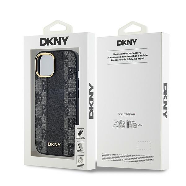 Dkny Dkhmp15Mpcpvslk Iphone 15 Plus /14 Plus 6.7 Czarny/Black Hardcase Leather Checkered Mono Pattern Magsafe