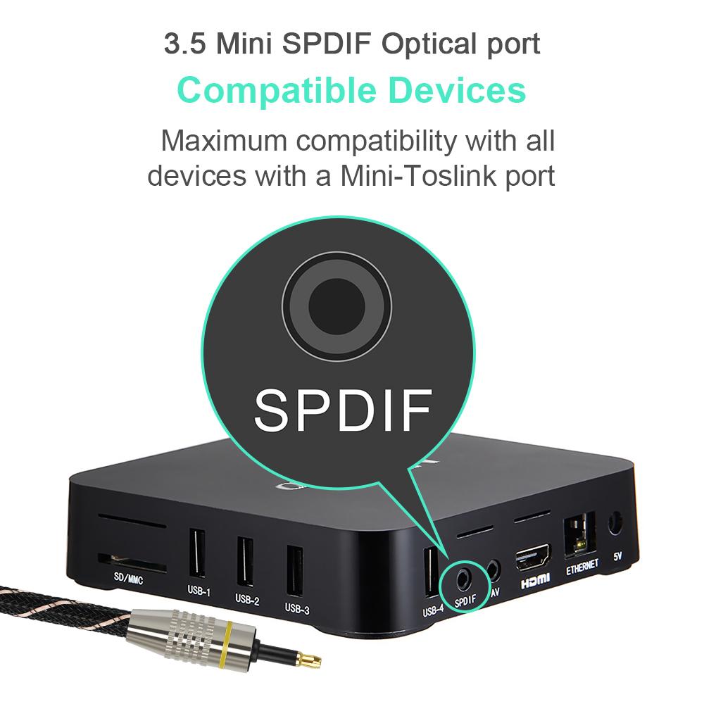 Mini Toslink to Toslink Cable 3.5mm Digital Sound SPDIF Optical Audio Adapter for TV Box Soundbar - Optical out ConverterGood product