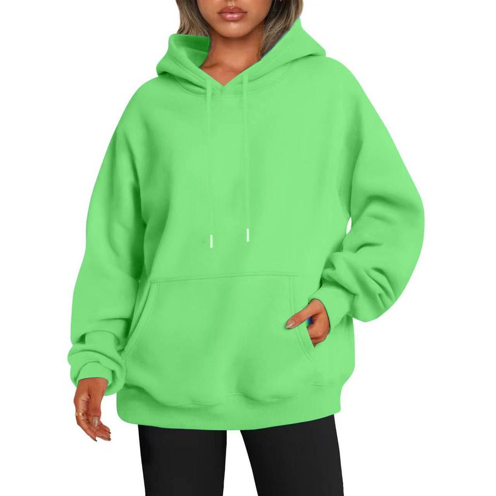Unisex Loose Casual Autumn/Winter Hooded Pullover with Drawstring and Drop Shoulder Sleeves