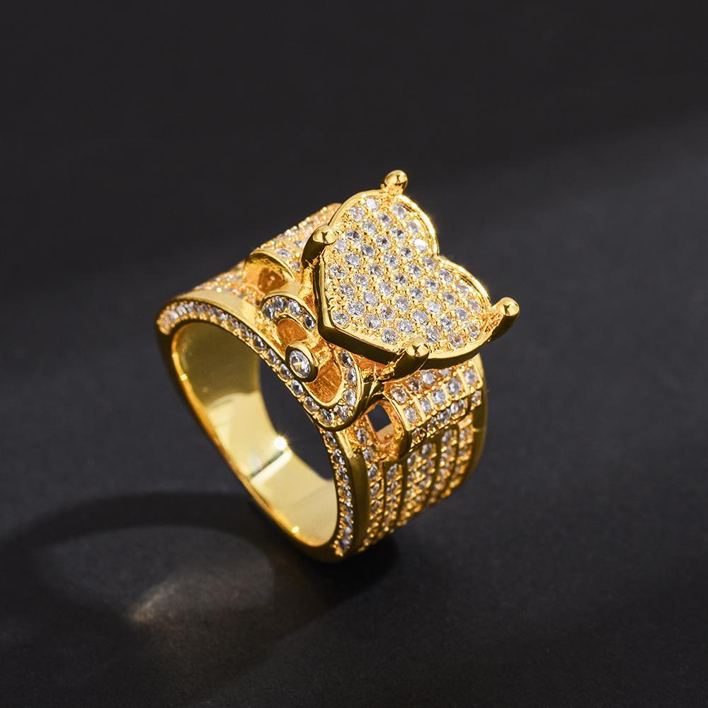 

European and American Micro-inlaid Zircon Love Ring Heavy Industry Full of Diamonds Retro Ring Hipster Personality Ring 2026 no. 6