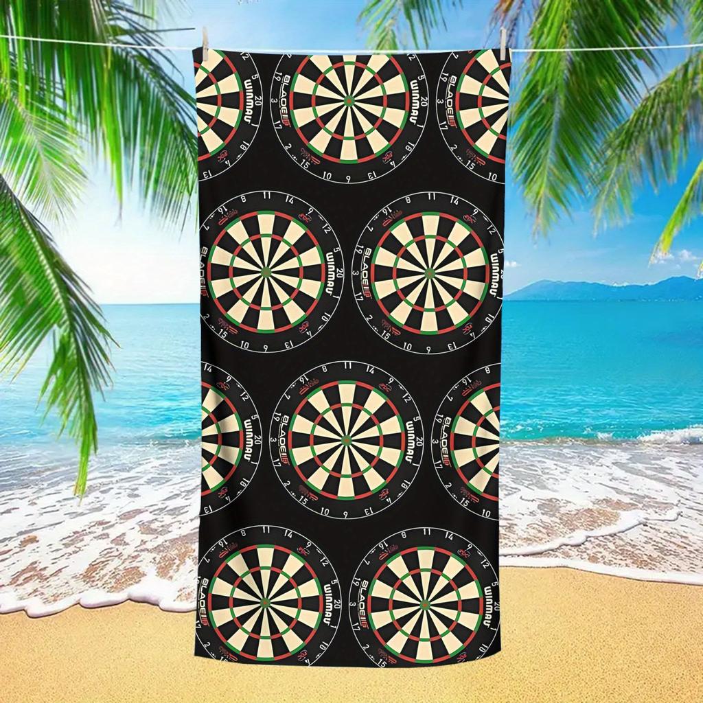 Dart Board Beach Towel Single Sided 2D Print Quick Dry Microfiber Towel for Pool Beach Swimming Cool Sports Vibe for Dart Fans