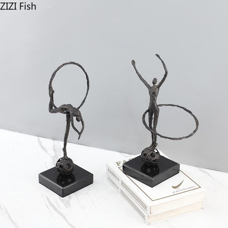 Minimalistische Gymnastikfiguren Statue Schreibtischdekoration Ornamente Abstrakte Gymnastikfigur Metallskulptur Raum Ästhetische Dekoration