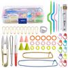 1Set Crochet Hooks Set With Case 14 Styles Knitting Needles Set DIY Needle Arts Craft Scissors  Markers Sewing Tools YJN