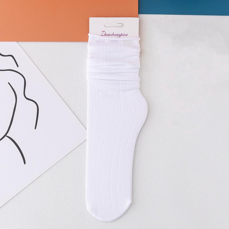 5 Pairs of Women's Summer Thin Breathable Academy Wind Tube Pile Socks