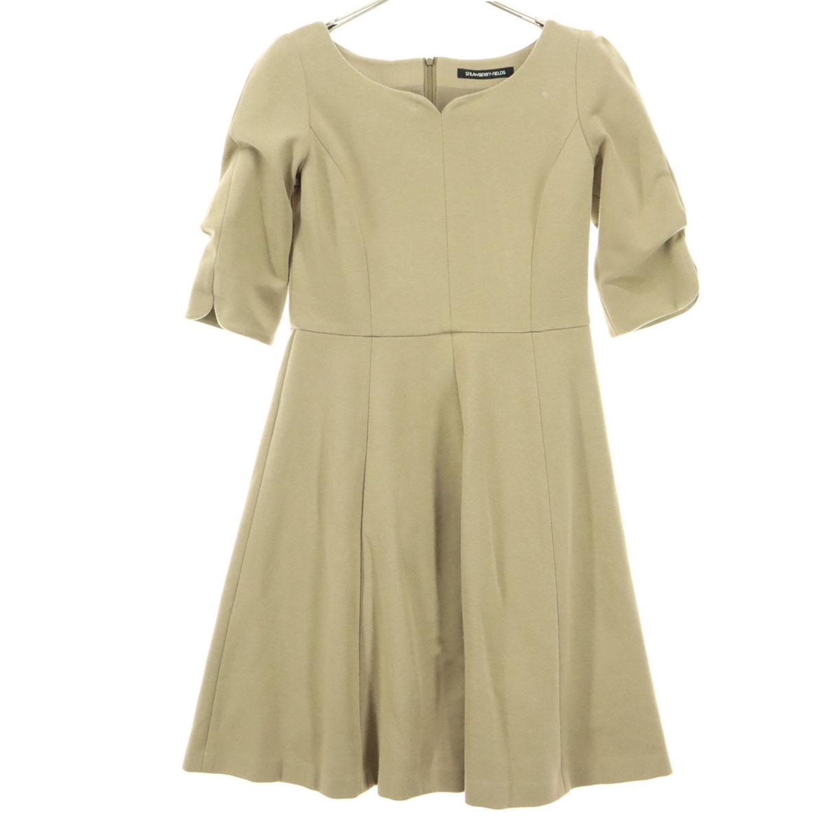 

STRAWBERRYFIELDS made in Japan Five-quarter sleeve Long dress Brown Women Used