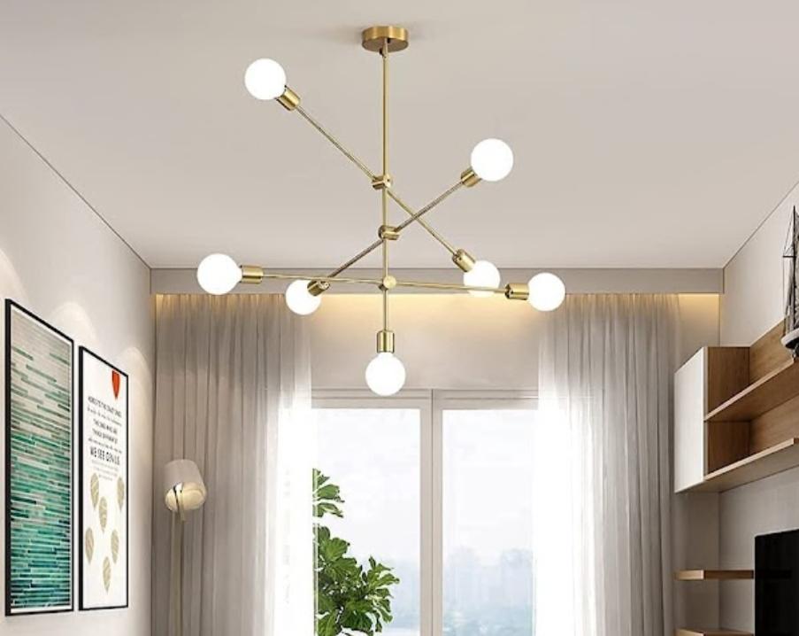 Modern Chandelier Lighting Sputnik Brass Ceiling Lamp Custom Home Decor Pendant Light Fixture Handmade New Home Gift Living Room Chandelier