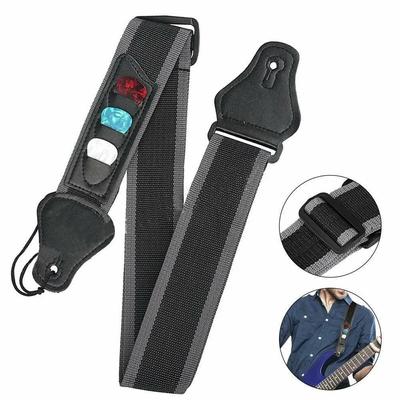Correa de guitarra ajustable para bajo acústico y eléctrico, accesorios musicales con 3 púas