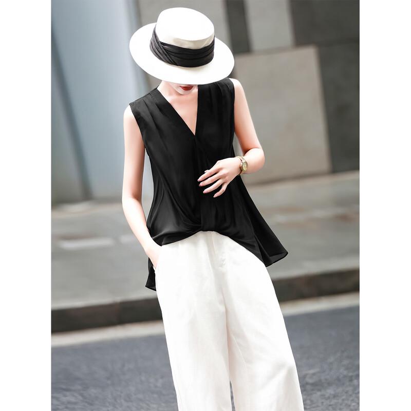Lanseer Elegant V-Neck Sleeveless Blouse XL