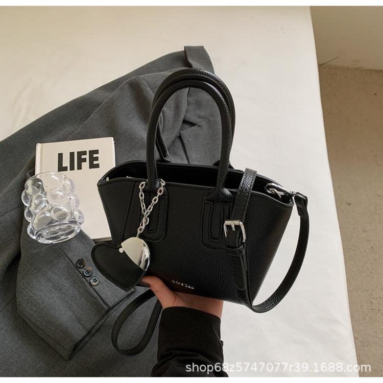 Trendy portable bucket bag 2025 summer new ins simple Auruofeng shoulder bag niche fashion messenger bag