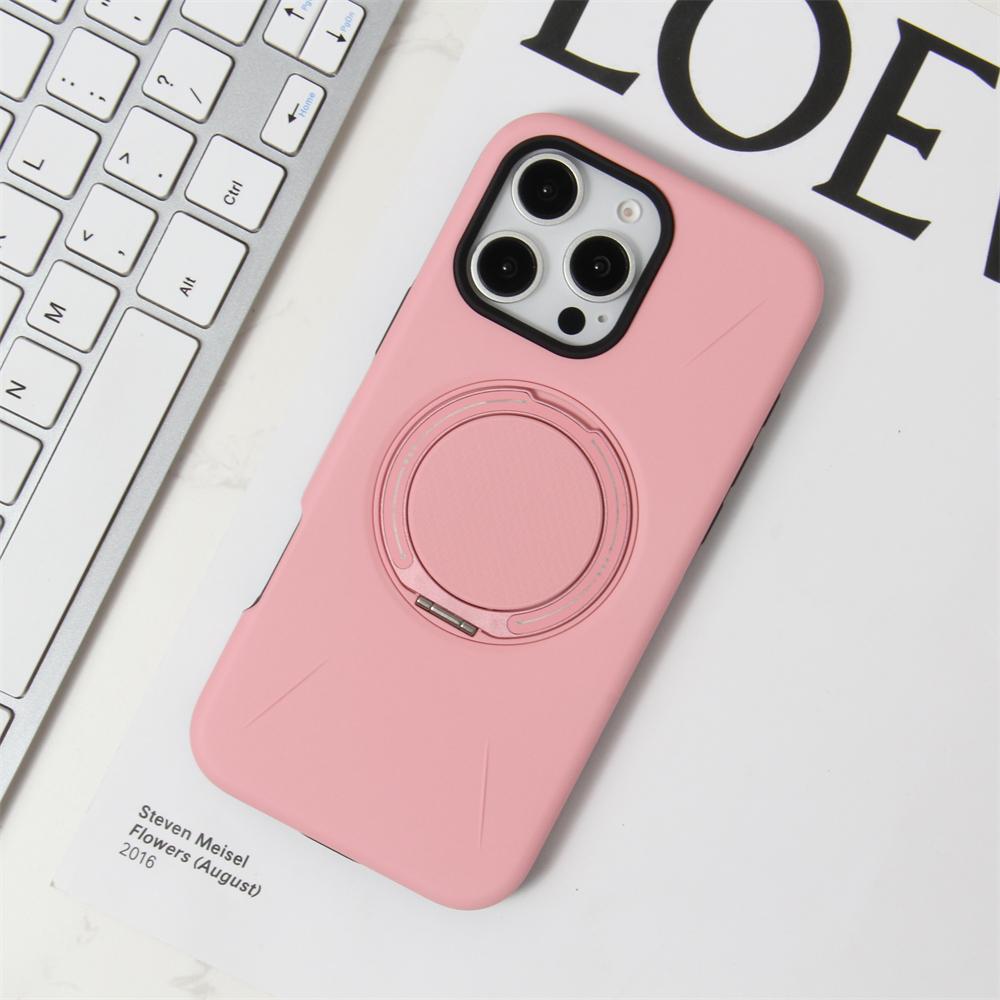 Wireless Charging Strong Magnetic 360° Rotating Ring Stand PU Leather Phone Case For iPhone 17 16 15 14 13 12 Pro tective Case
