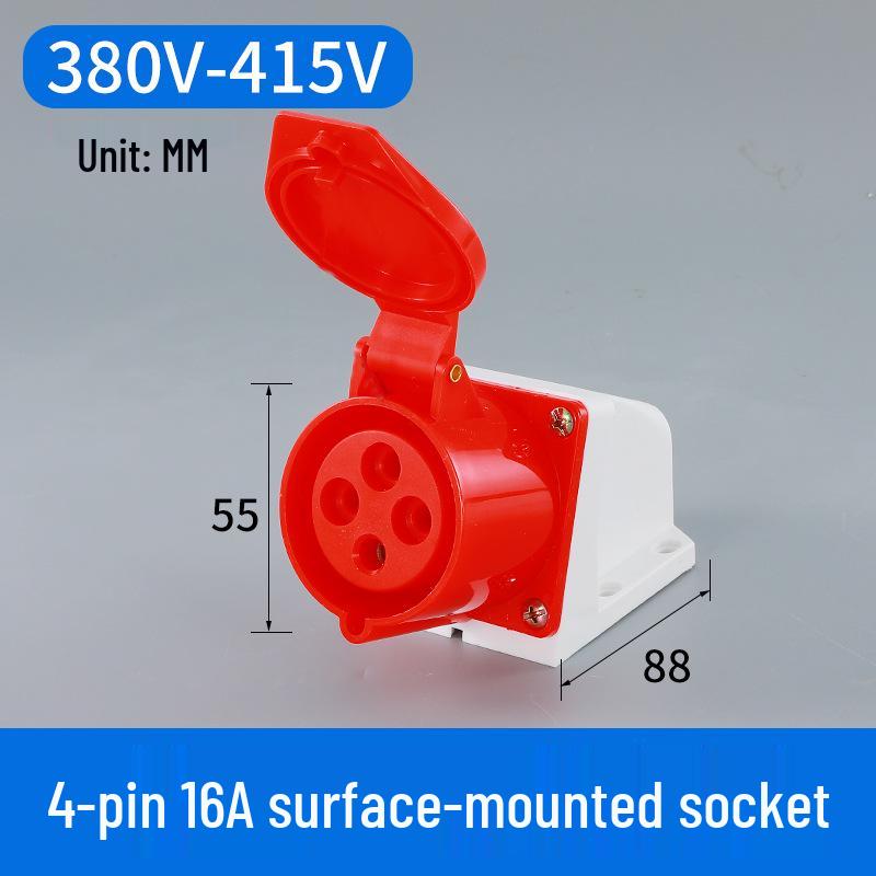 16/32A Waterproof Industrial Plug & Socket - Surface/Flush Mounted Aviation Connector