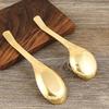 Deepened copper spoon Pure copper household big head spoon Brass soup thickened long handle spoon porridge spoon spoon small spoon
