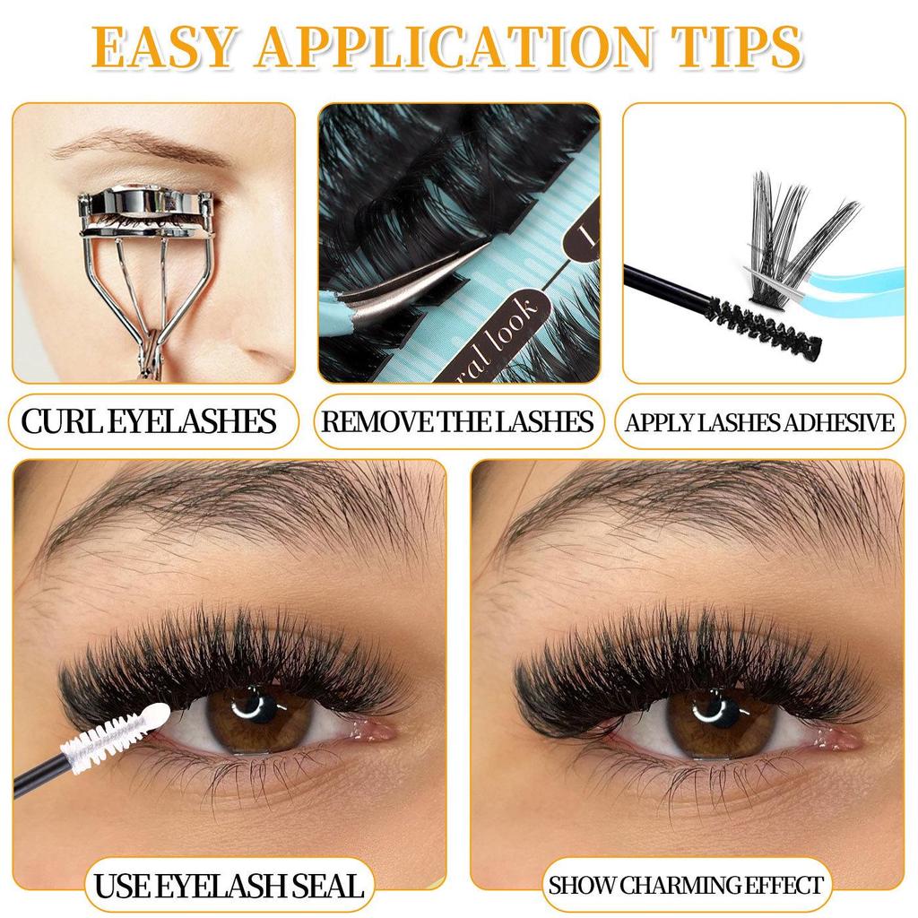 Mixed Pack Thick Curl Hot Melt Stem False Eyelashes - Cross-border DIY Large Capacity 60D/80D Segmented Single Cluster Design