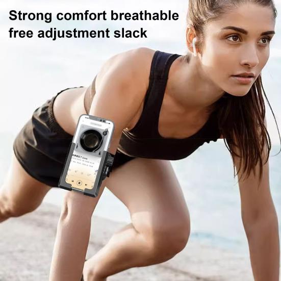 1 Set Armband Phone Holder 360 Degrees Rotatable Adjustable Men Women Outdoor Hiking Sports Running Walking Cycling Wrist Strap Cell Phone Mount