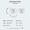 Aifle Simple Versatile S925 Sterling Silver Heart Bow Earrings for Women, Platinum-Plated, Heart-Shaped, Perfect for Commuting