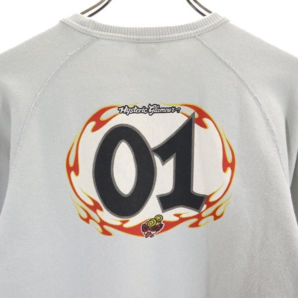 HYSTERIC Print Long Sleeve Trainer 140 Gray Logo Kid's Used