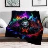 "Joker A Logo Colorful Flame Art Print Poster"Blanket Flannel Throw Blanket for Sofa, Bed, Travel, Camping, Office
