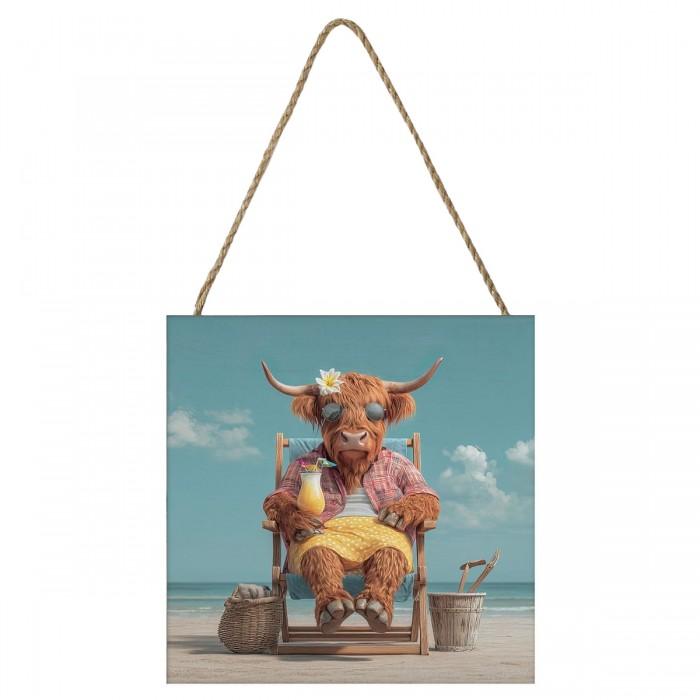 Pyramid International Highland Cocktail Highland Cow Plaque