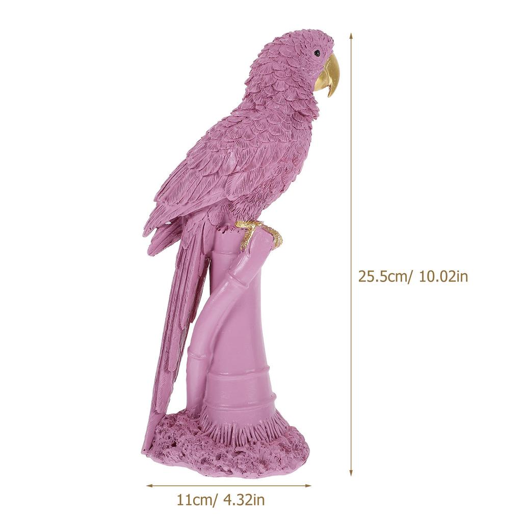 Resin Parrot Ornament Lifelike Design Vibrant Color Fine Texture Desktop Living Room Bedroom Study Decor Bird Decoration